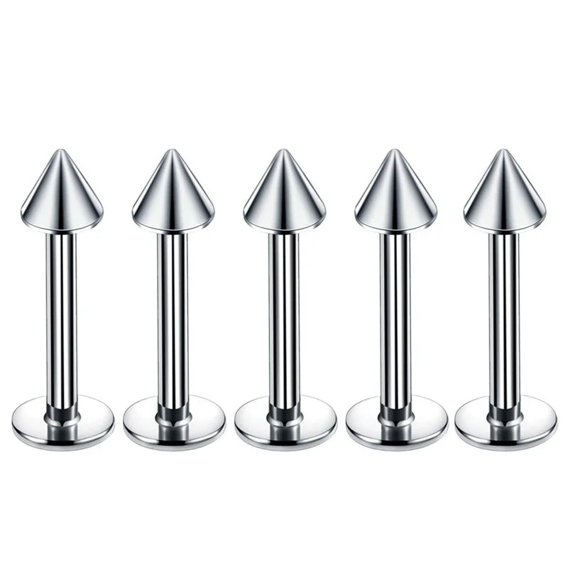 5Pcs Labret & Lip Ring Set - Surgical Steel Ear Cartilage Helix Tragus Jewelry