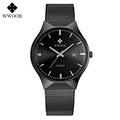 Men's Ultra Thin Quartz Waterproof Mesh Steel Watch - Business Wristwatch with Date
