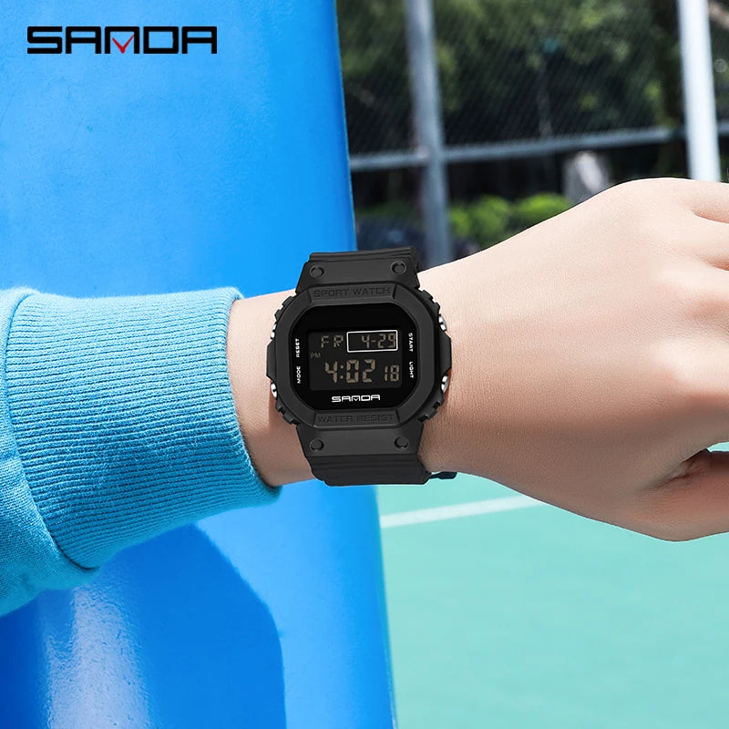 Digital Sports Watch Men Waterproof LED Chronograph with Stopwatch and Military Style