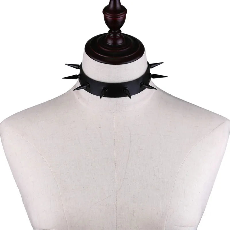 Halloween Emo Gothic Choker Necklace Set for Women Men Punk Spike Rivet Heart Jewelry