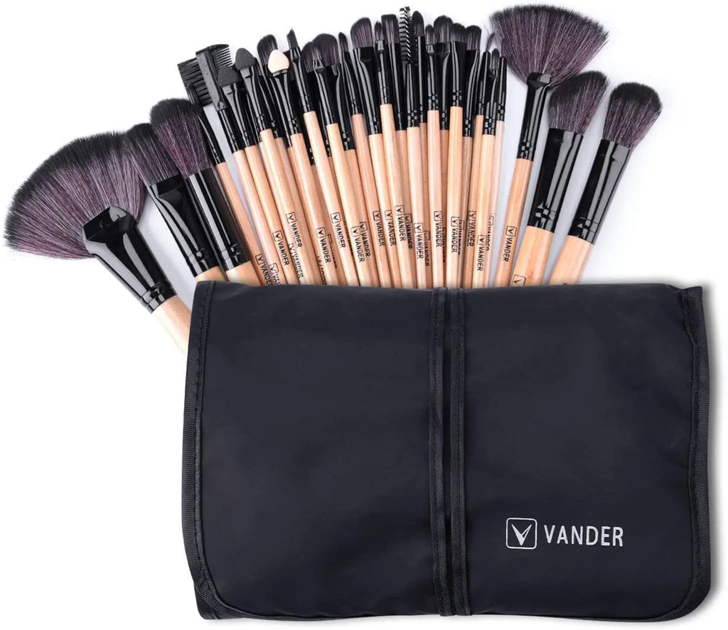 Professional 32 Pcs Makeup Brush Set - Hypoallergenic, Multi-Color Handles