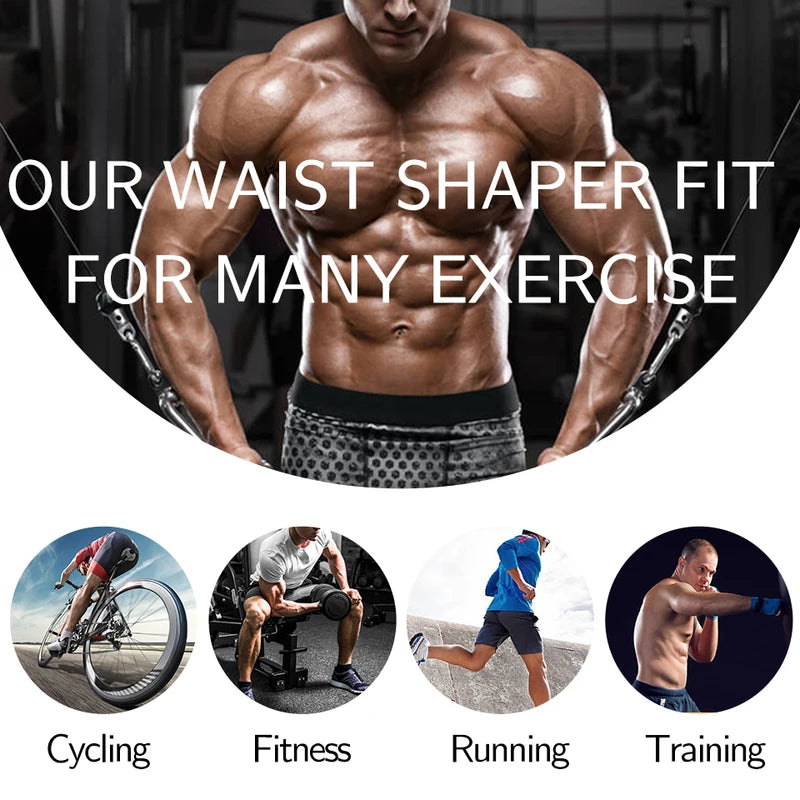 Men Waist Trainer Slimming Body Shaper Fitness Belt for Weight Loss & Fat Burning