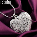 Sterling Silver Heart Pendant Necklace for Women – 18-30 Inch Snake Chain Jewelry
