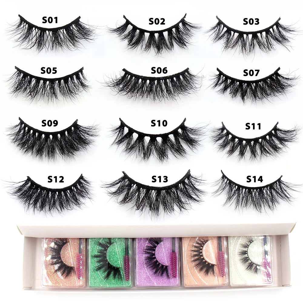 Bulk False Eyelashes Set - 3D Mink Lashes for Dramatic Volume & Length