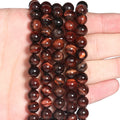 Natural Red Tiger Eye Beads for Jewelry Making - Round Loose Spacer 4-12mm