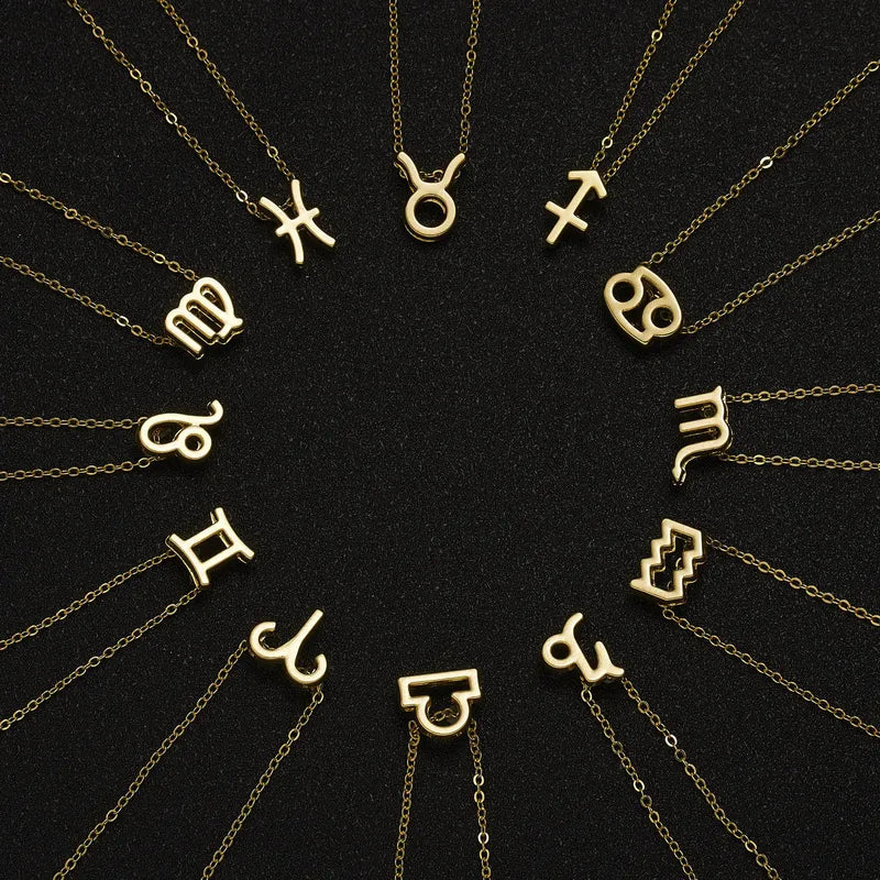 12 Zodiac Sign Necklace Set for Women - Constellation Pendant Jewelry Gift