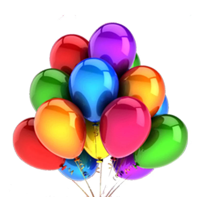 Colorful Latex Balloons Set for Weddings & Parties - Glossy 10/12/20 pcs