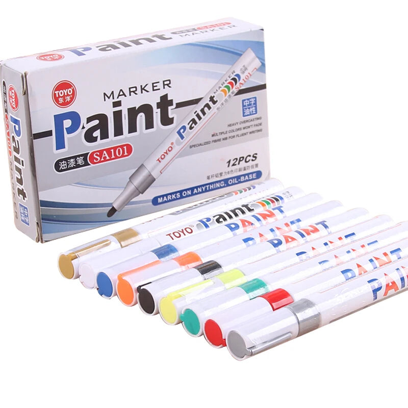 Oil-Based Paint Marker Pen for All Surfaces - White Silver Gold Permanent Markers