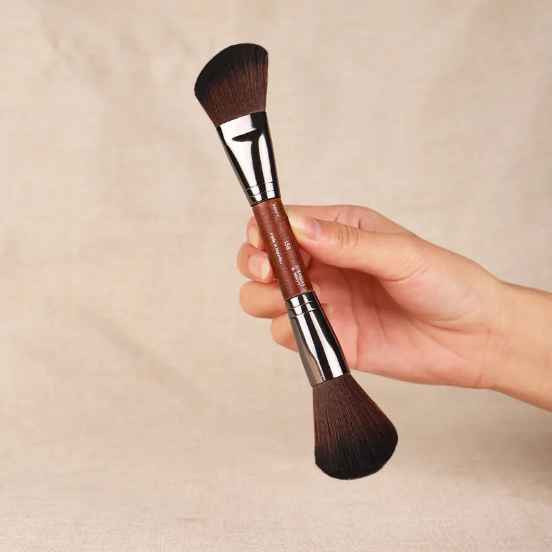 Makeup Brushes Set for Eyeshadow Blending and Face Application - Wooden Handles