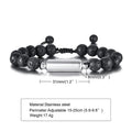 Men Urn Bracelet Beaded Cremation Jewelry for Ashes Adjustable Memorial Accessory
