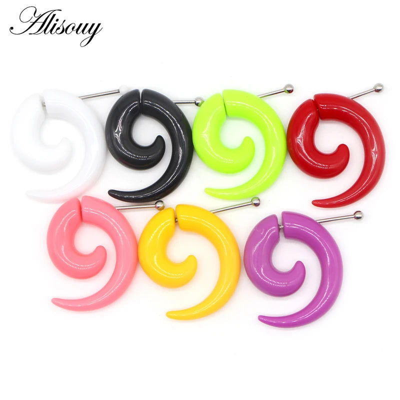 2pcs Acrylic Spiral Ear Taper Fake Gauge Body Jewelry Expanders Plugs & Tunnel