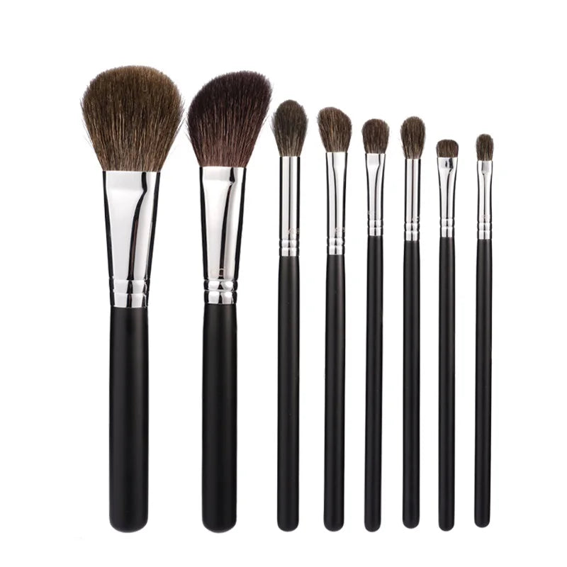Professional Makeup Brush Set with Soft Blue Squirrel & Goat Hair Face Contour Eye Brushes