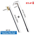 Long Handle Pizza Oven Cleaning Brush with Copper Bristles - 21 Inch Aluminum Handle