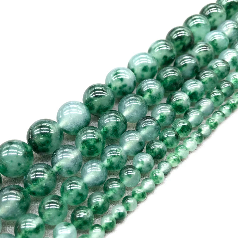 Natural Green Chalcedony Beads for Jewelry Making - Strand 15 Inches, 2-12mm