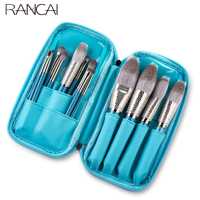 Professional 13-Piece Makeup Brush Set with Leather Bag - Soft Hair Cosmetic Tools