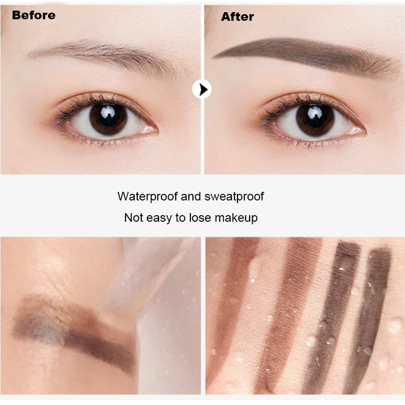 Eyebrow Powder Stamp Tint Kit Waterproof & Quick Makeup with Stencils