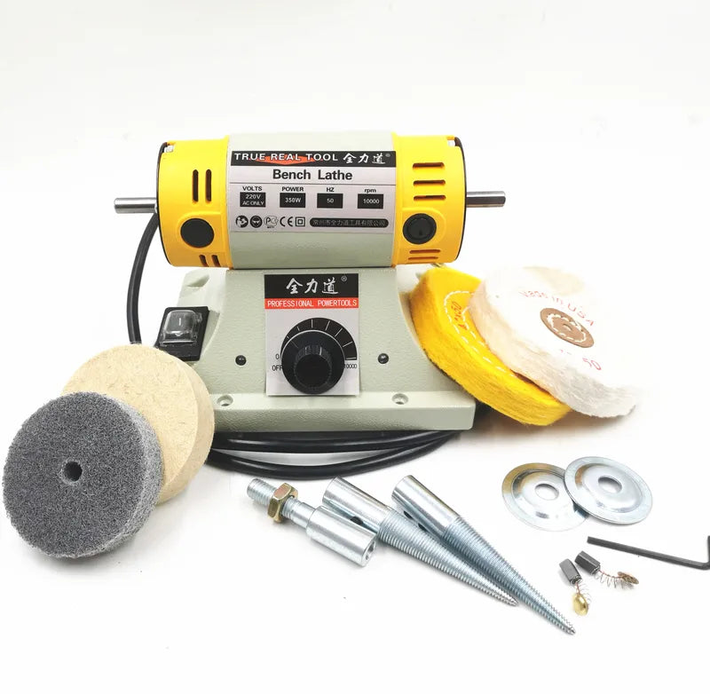 DIY Jewelry Polishing Machine 350W Bench Lathe with Flexible Shaft 110V/220V
