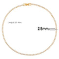 Iced Out Tennis Chain Necklace for Women 18K Gold Plated Jewelry Gift