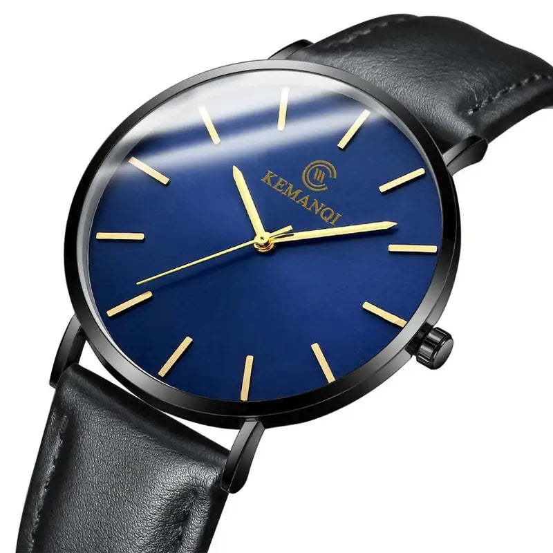 Luxury Men’s Quartz Watch - Ultra Thin Leather Strap Business Wristwatch