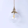 Nordic Glass Ball Pendant Light - Modern Japanese Style LED Fixture for Bedroom & Living Room