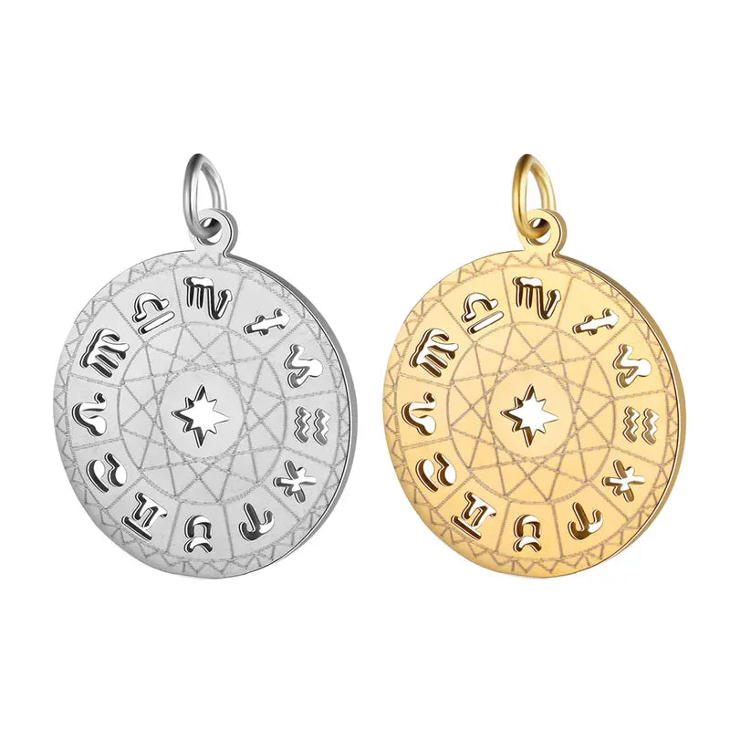 10pcs Sun Map Horoscope Jewelry Charms for Bracelets & Pendants
