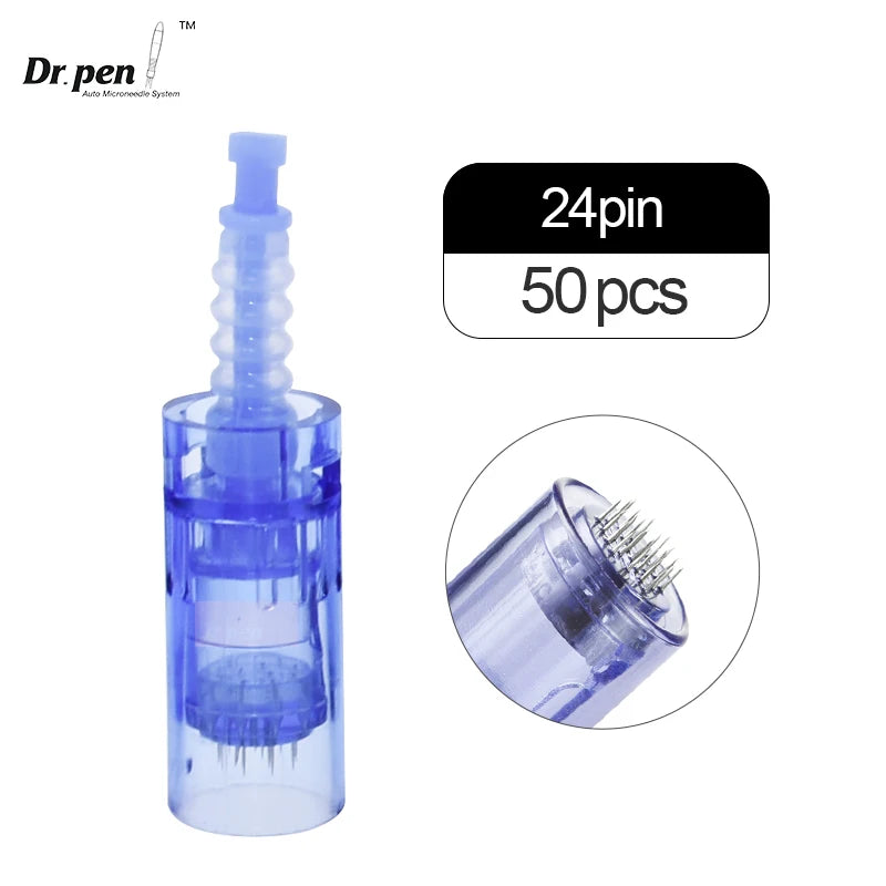 50 pcs Microneedling Replacement Cartridges for Derma Pen A6 - 12 Pin, 0.25mm