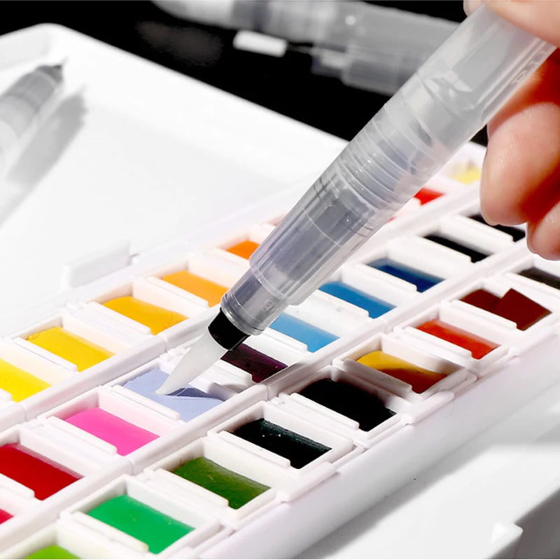 Portable Watercolor Brush Pens Set - 6 Soft Watercolor Paint Brushes for Beginners