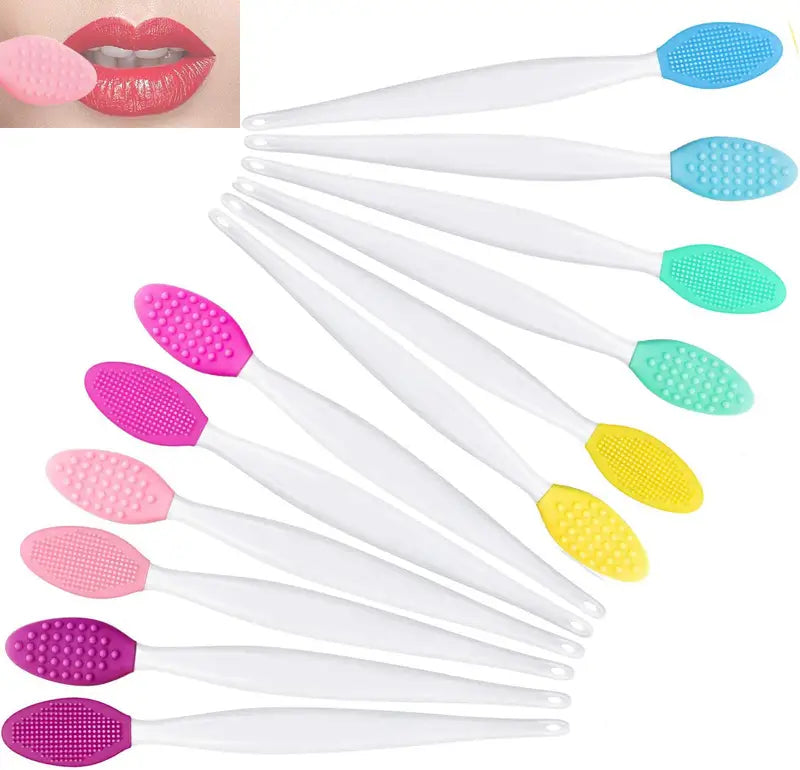 30pcs Silicone Lip Scrub Brush Set Double-Sided Exfoliating Face & Lip Cleaning Tool