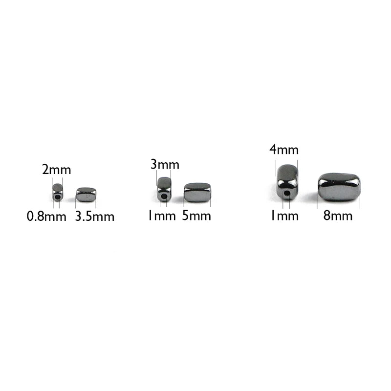 Natural Hematite Beads Square Loose Spacer Beads for Jewelry Making