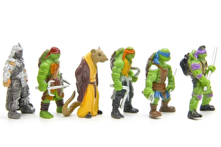 Mini Turtle Action Figures 6-Pack Kids Cartoon Tartaruga Toys 5cm