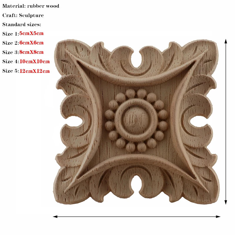 European Carved Unpainted Retro Wood Mouldings and Appliques for Home Furniture Walls