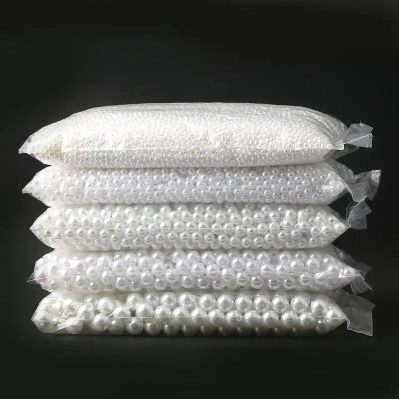 Pearl Beads Set - 4mm to 20mm Imitation Loose Round Beads for Jewelry Making