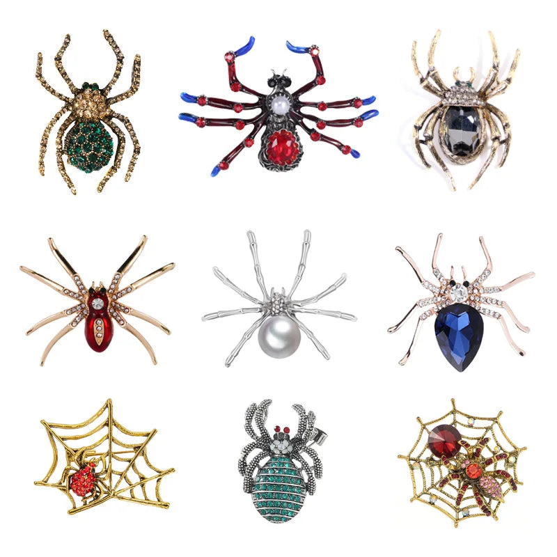 Retro Insect Spider Brooch Fashion Alloy Collar Pin Holiday Accessory