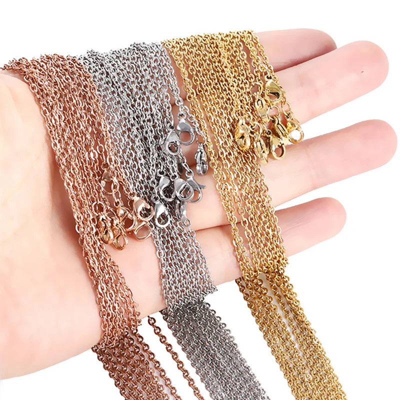 Stainless Steel Necklace Link Chain 1.5/2mm DIY Jewelry Making Accessories 5M