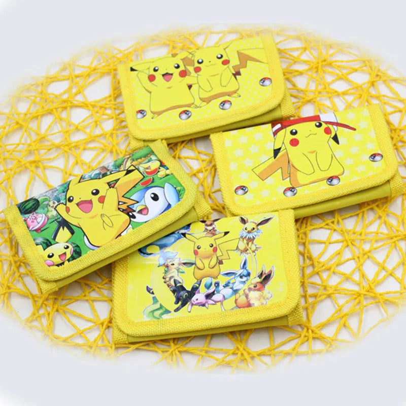 Kids Cartoon Pikachu Wallet with Coin Purse PVC Toy Gift for Children