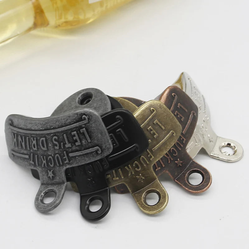Wall Mounted Bottle Opener with Decorative Alloy Finish Wall Decor for Bar & Cafe