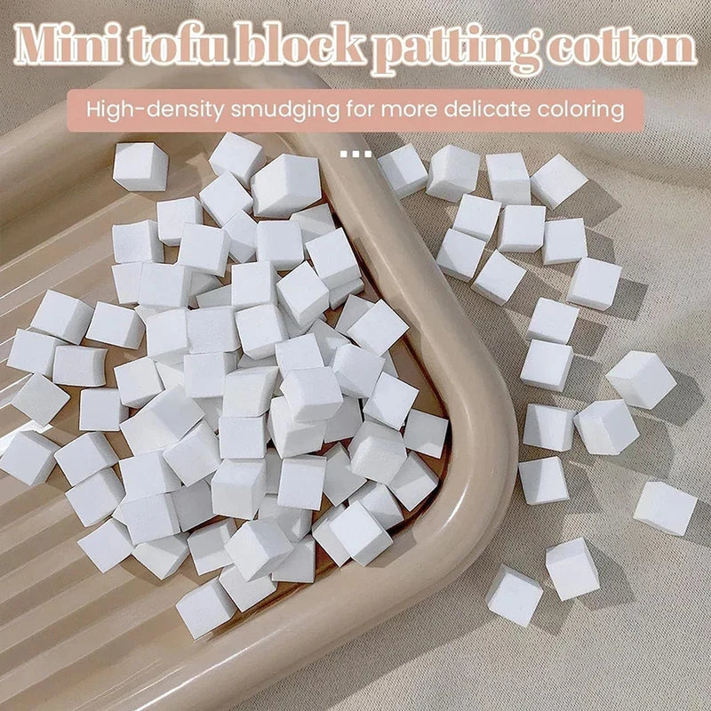 DIY Nail Art Sponge Set with Gripper Tool - 50 Mini Sponges for Gradient Nails