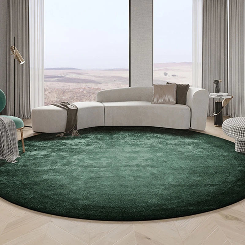 Large Round Plush Carpet Area Rug - Non-Slip Washable Minimalist Bedroom Decor