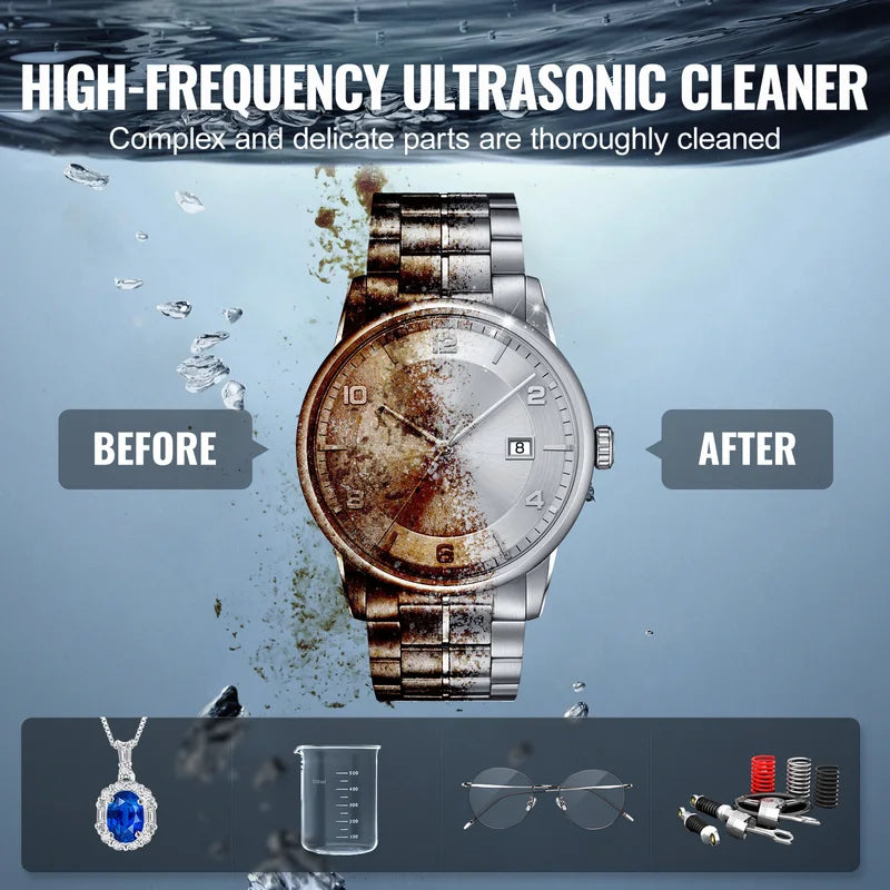 Ultrasonic Cleaner 2L-15L Portable Dishwasher for Home & Jewelry Cleaning