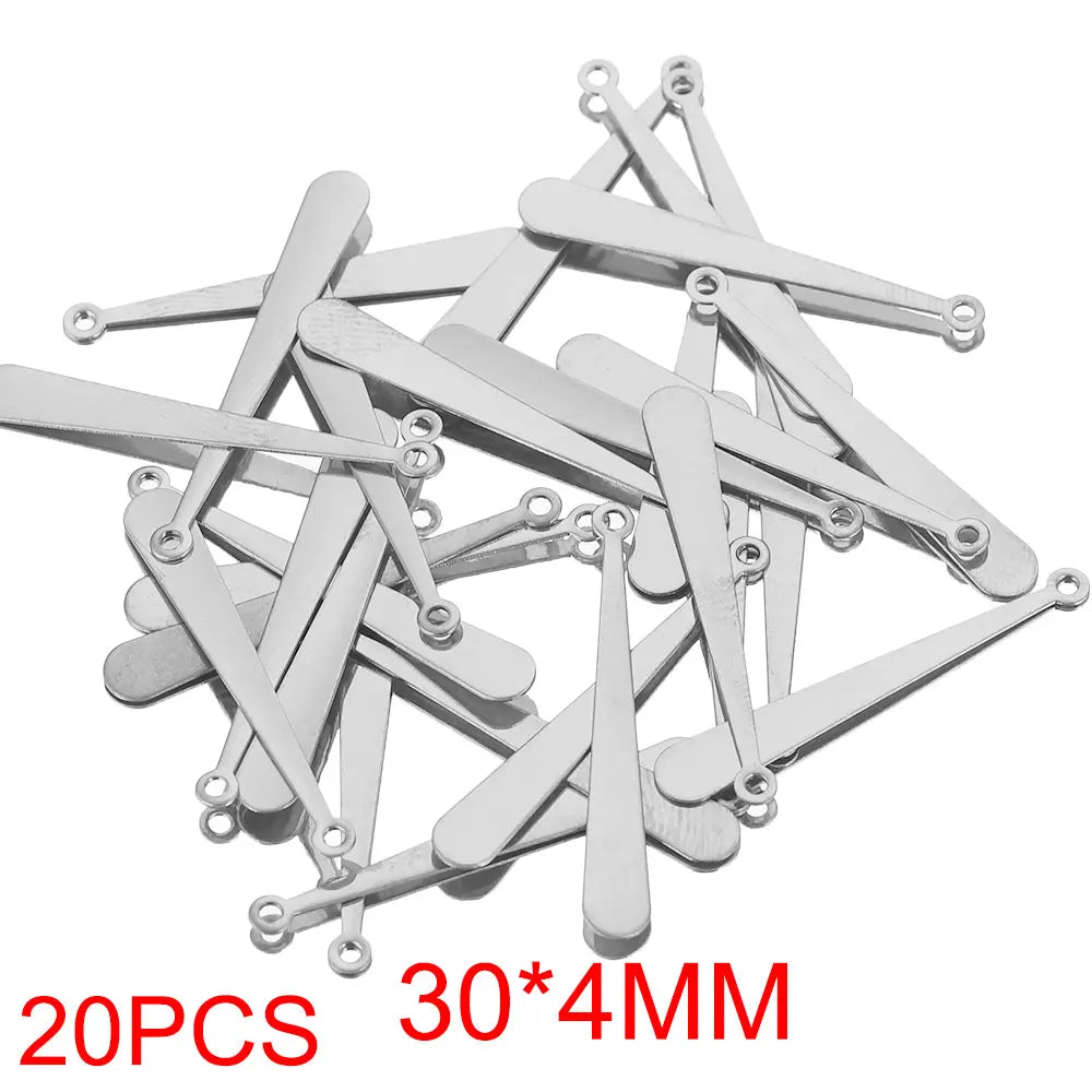 20pcs Stainless Steel Long Drop Charms for Jewelry Making Earrings Pendants & Bracelets