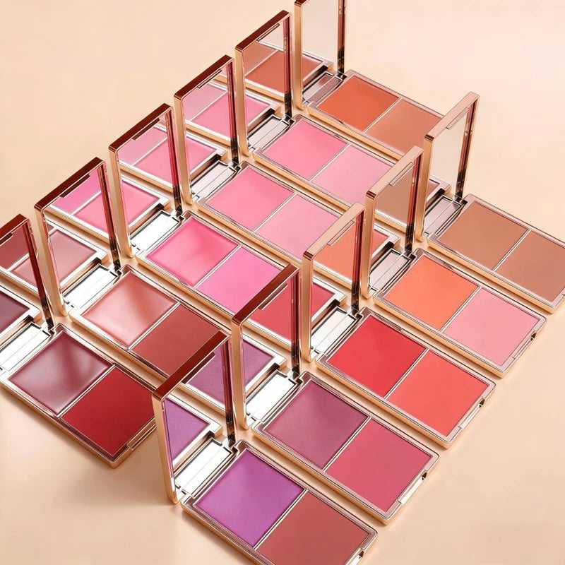 2-in-1 Gold-Plated Matte Waterproof Blush Cream for Face & Cheeks - Long Lasting Makeup