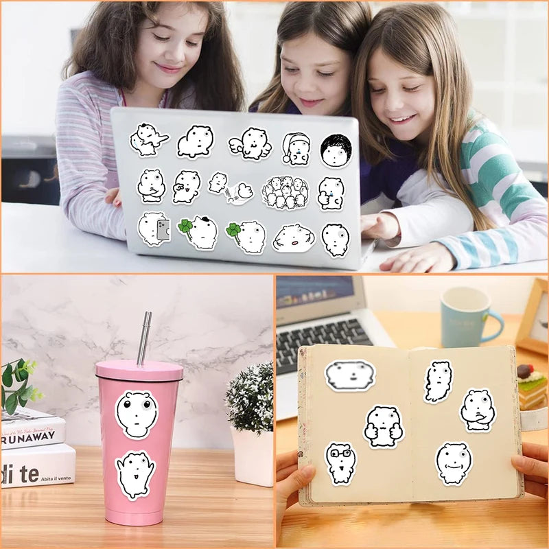 72 Sheets Waterproof Cat Eye Stickers for Water Cups, Phones & Laptops - Cute Animal Decor