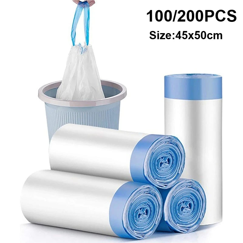 Thickened Scented Drawstring Disposable Garbage Bags - Kitchen Trash Liners, 60/80/100/200PCS