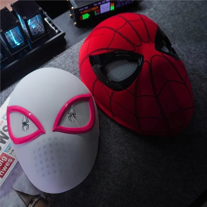 1:1 Life Size LED Superhero Mask Full Face Cosplay Helmet with Light Up Eyes