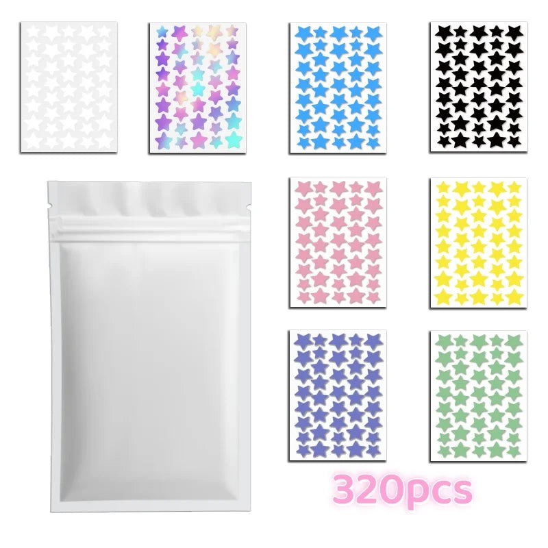 Colorful Star Face Stickers for Parties Festivals & Creative Looks - 320/1920 pcs
