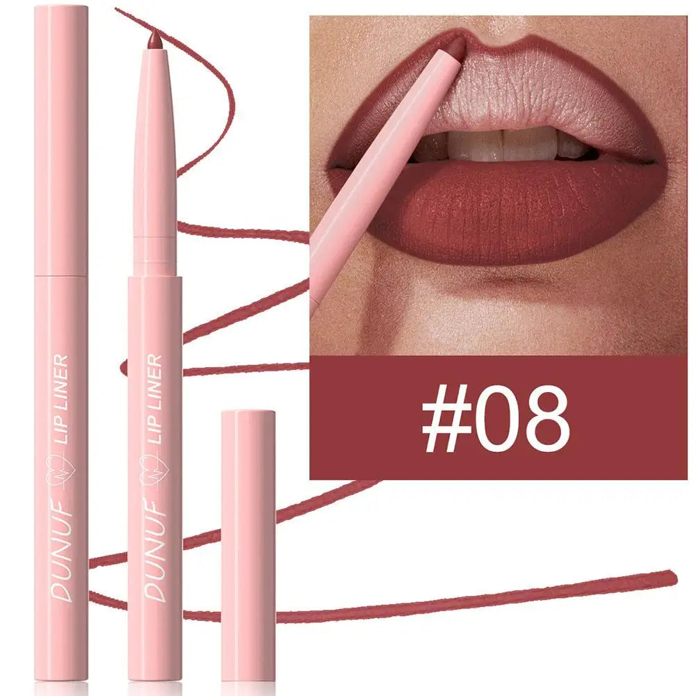 6-Piece Velvet Matte Lip Liner Set High Pigment Waterproof Lip Contour Pencils