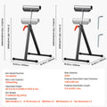 Heavy Duty Folding Roller Stand with Adjustable Height and Steel Roller Head for Woodworking