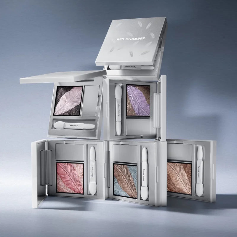 Vegan Satin Eyeshadow Palette with Cream Base & Shimmer Topper - Multiple Colors