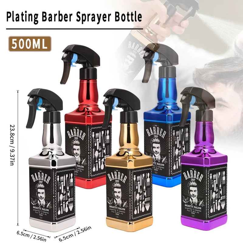 500ML Plating Haircut Spray Bottle - Adjustable Nozzle Salon Water Sprayer