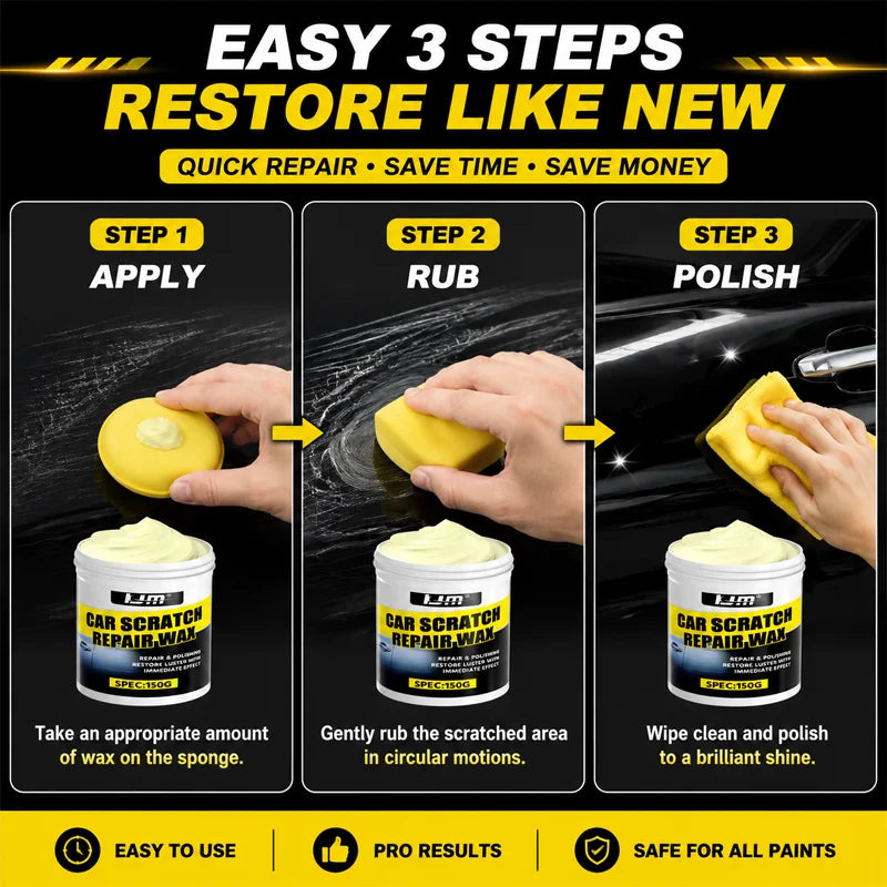 150G Car Polish Scratch Remover Wax Deep Gloss Surface Repair All-In-One